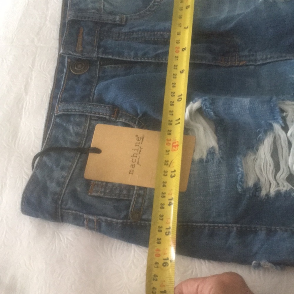 Machine Distressed Denim Shorts - Picture 6 of 10